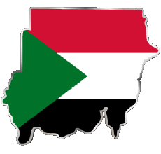 Fahnen Afrika Sudan Karte 