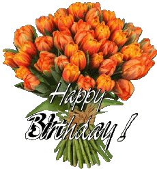 Messagi Inglese Happy Birthday Floral 012 