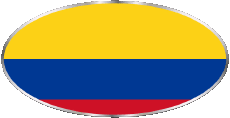 Drapeaux Amériques Colombie Ovale 01 