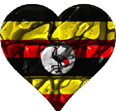 Fahnen Afrika Uganda Herz 