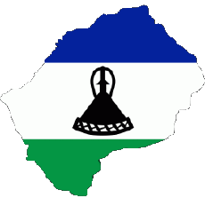 Fahnen Afrika Lesotho Karte 
