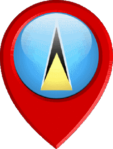 Flags America St. Lucia Location Pin 
