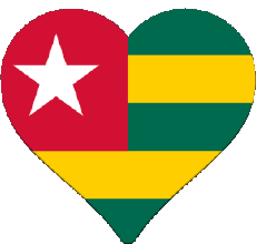 Banderas África Togo Corazón 