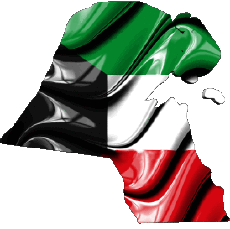 Banderas Asia Kuwait Mapa 