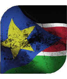 Bandiere Africa Sudan del sud Quadrato 