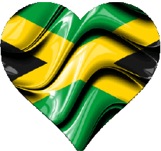 Flags America Jamaica Heart 