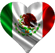 Drapeaux Amériques Mexique Coeur 