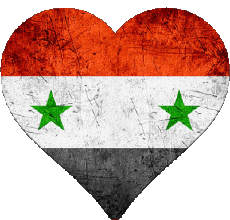 Drapeaux Asie Syrie Coeur 