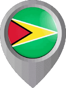 Drapeaux Amériques Guyana Epingle de Localisation 