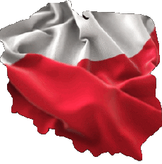 Bandiere Europa Polonia Carta Geografica 
