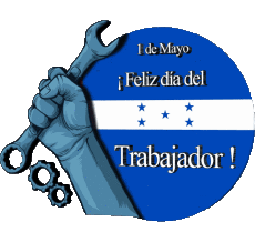 Messagi Spagnolo 1 de Mayo Feliz día del Trabajador - Honduras 