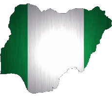 Bandiere Africa Nigeria Carta Geografica 