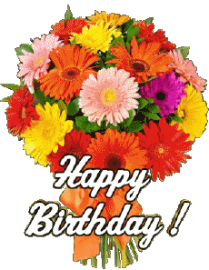 Messages Anglais Happy Birthday Floral 003 