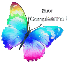 Messages Italian Buon Compleanno Farfalle Transparent Background 005 