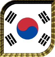 Drapeaux Asie Corée du Sud Carré 
