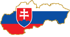 Fahnen Europa Slowakei Karte 