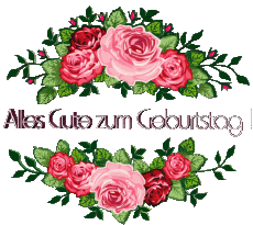 Mensajes Alemán Alles Gute zum Geburtstag Blumen Fondo transparente 014 
