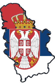 Bandiere Europa Serbia Carta Geografica 
