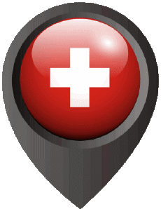 Fahnen Europa Schweiz Standort-Pin 