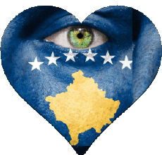 Drapeaux Europe Kosovo Coeur 