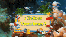 Mensajes Español Felices Vacaciones Fondo animado 006 