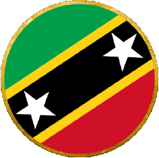 Flags America Saint Kitts and Nevis Round 
