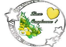 Nachrichten Italienisch Buon Compleanno Floreale Transparenter Hintergrund 010 