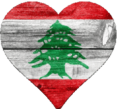 Drapeaux Asie Liban Coeur 