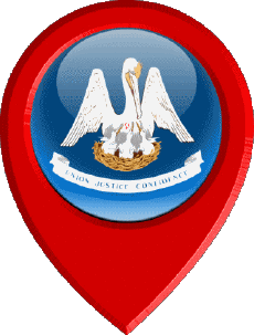 Fahnen Amerika U.S.A - States Louisiana Standort-Pin 