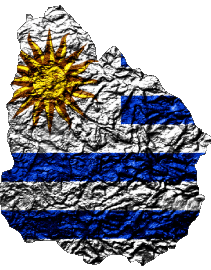 Fahnen Amerika Uruguay Karte 