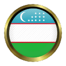 Flags Asia Uzbekistan Round - Rings 