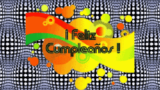 Nachrichten Spanisch Feliz Cumpleaños Abstracto - Geométrico Animierter Hintergrund 004 