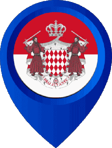 Fahnen Europa Monaco Standort-Pin 