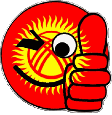 Banderas Asia Kirguizistán Smiley - OK 
