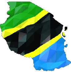 Bandiere Africa Tanzania Carta Geografica 