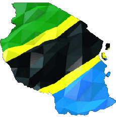 Drapeaux Afrique Tanzanie Carte 