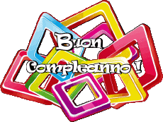 Messagi Italiano Buon Compleanno Astratto - Geometrico Sfondo trasparente 017 