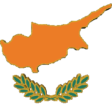 Bandiere Europa Cipro Carta Geografica 