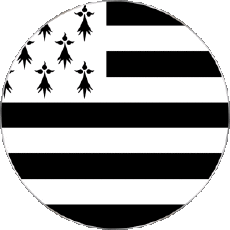 Drapeaux France Régions Bretagne Rond 