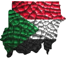 Fahnen Afrika Sudan Karte 