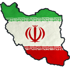 Drapeaux Asie Iran Carte 