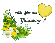 Mensajes Alemán Alles Gute zum Geburtstag Blumen Fondo transparente 010 