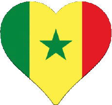 Bandiere Africa Senegal Cuore 