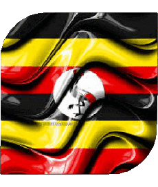 Drapeaux Afrique Ouganda Carré 