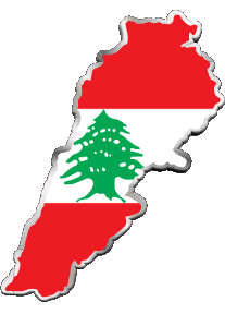 Flags Asia Lebanon Map 