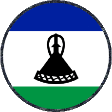 Fahnen Afrika Lesotho Runde 