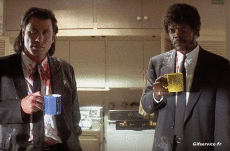 Pulp Fiction-Umorismo -  Fun Morphing - Sembra Cinema - Heroes ricreazioni d'arte covid contenimento Getty sfida Pulp Fiction