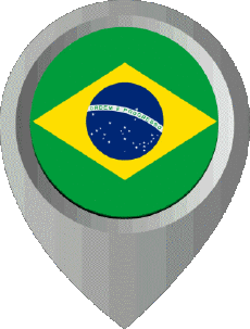 Fahnen Amerika Brasilien Standort-Pin 