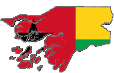Banderas África Guinea Bissau Mapa 