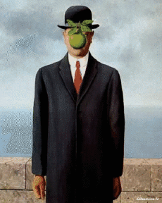 Humour - Fun Morphing - Ressemblance Artistes peintre confinement covid  art recréations Getty challenge - René Magritte 